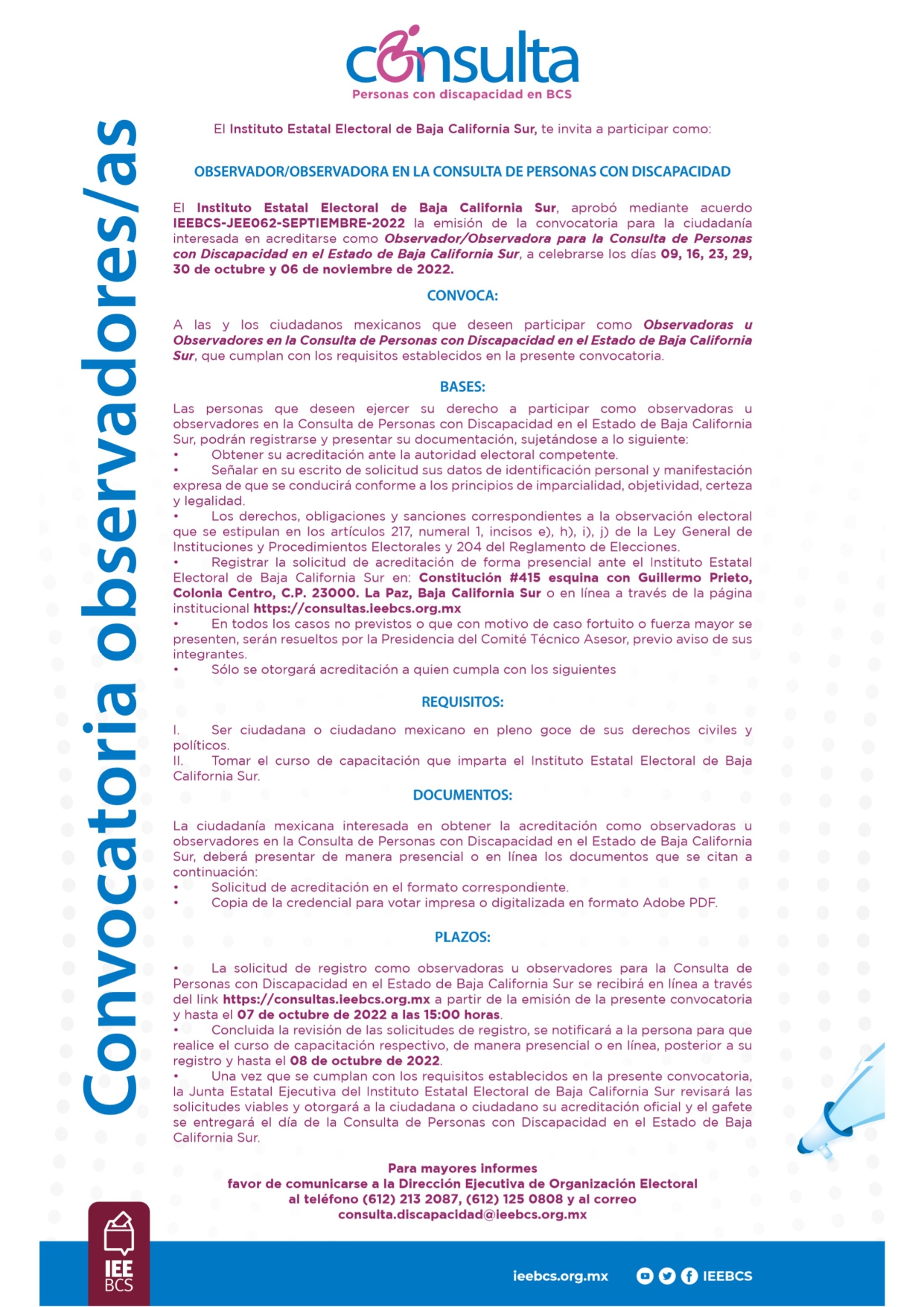Convocatoria Observadores